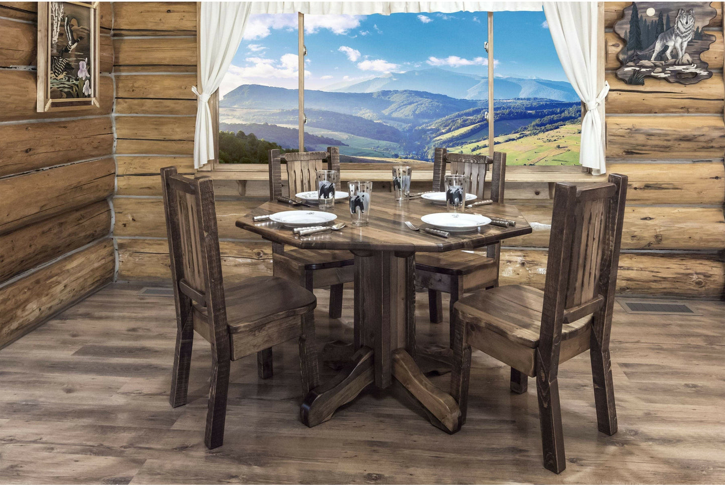 Montana Woodworks Homestead Kollektion Beistellstuhl mit ergonomischem Holzsitz