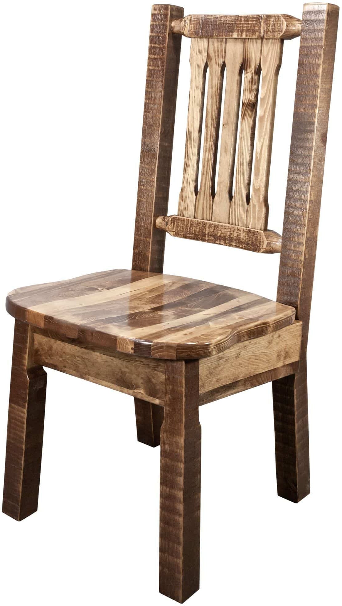 Montana Woodworks Homestead Kollektion Beistellstuhl mit ergonomischem Holzsitz