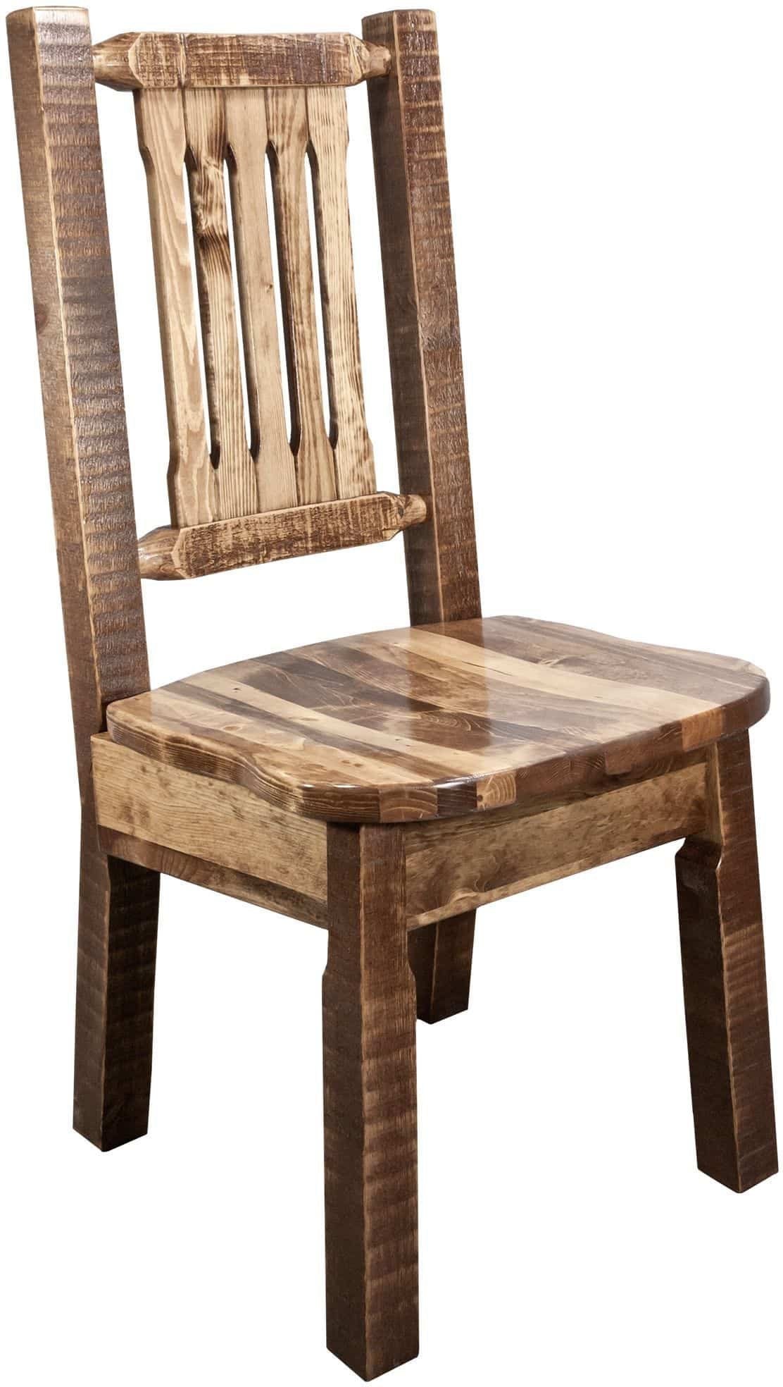 Montana Woodworks Homestead Kollektion Beistellstuhl mit ergonomischem Holzsitz