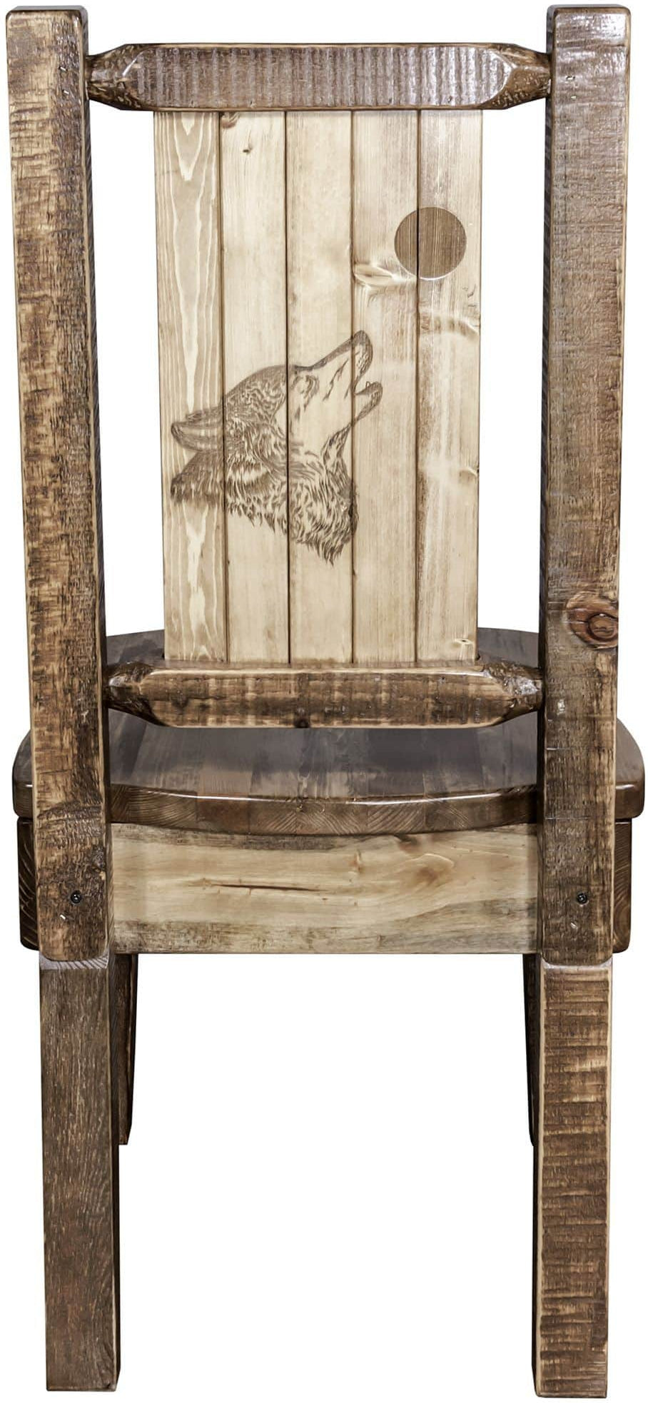 Montana Woodworks Homestead Kollektion Beinstuhl Woodland Polsterung mit Lasergravur Design