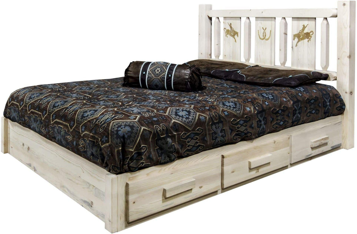 Montana Woodworks Homestead Kollektion Twin Storage Platform Bed - Klare Lacquer Finish