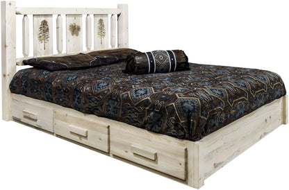 Montana Woodworks Homestead Kollektion Twin Storage Platform Bed - Klare Lacquer Finish