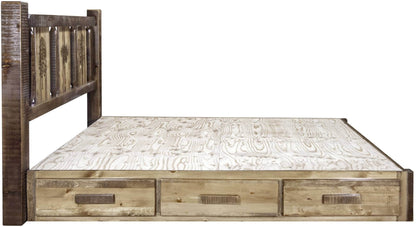 Montana Woodworks Homestead Kollektion Twin Storage Platform Bed - Flecken & Klare Lacquer Finish