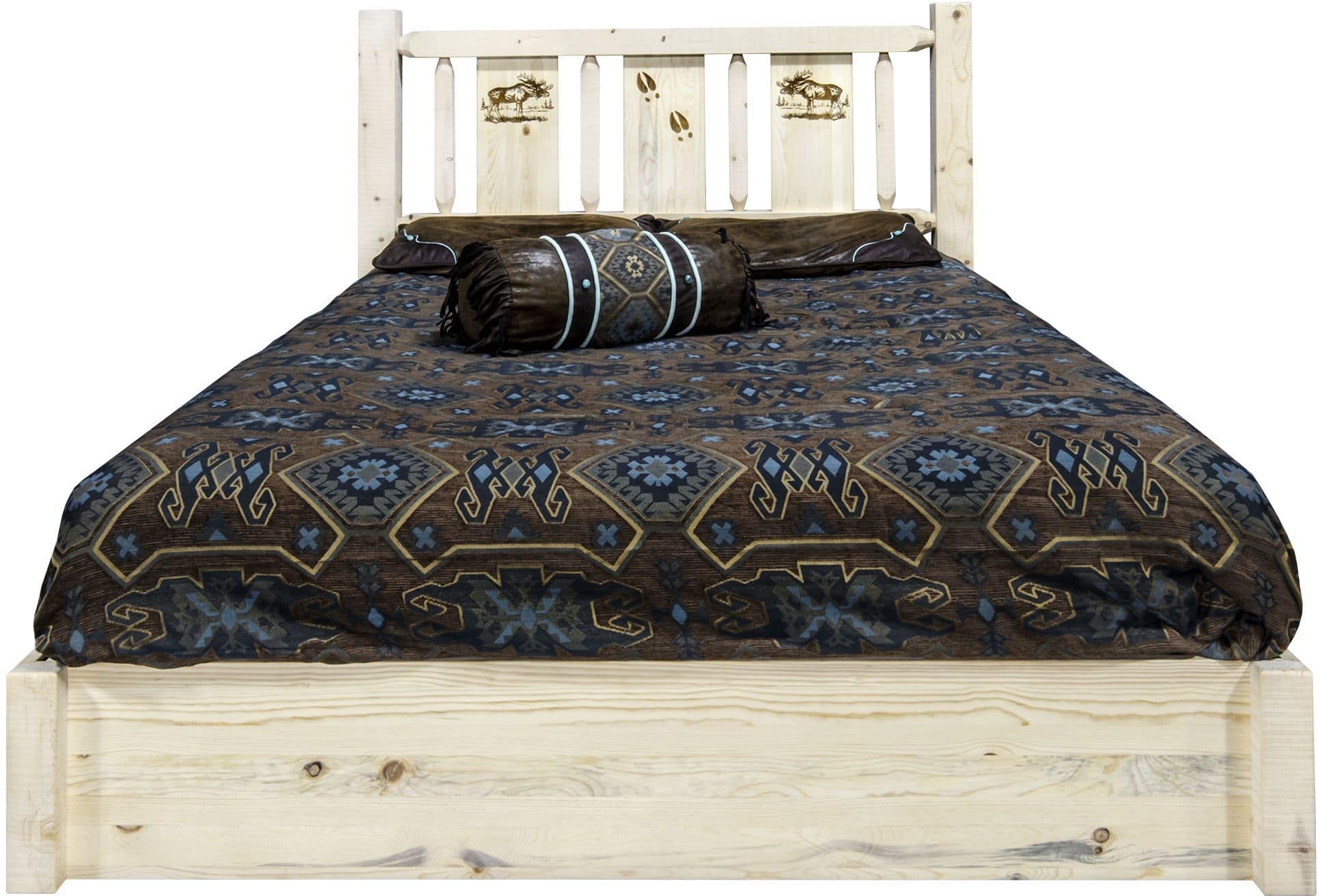 Montana Woodworks Homestead Kollektion Twin Storage Platform Bett mit Lasergravur Design - Bereit zum Abschluss