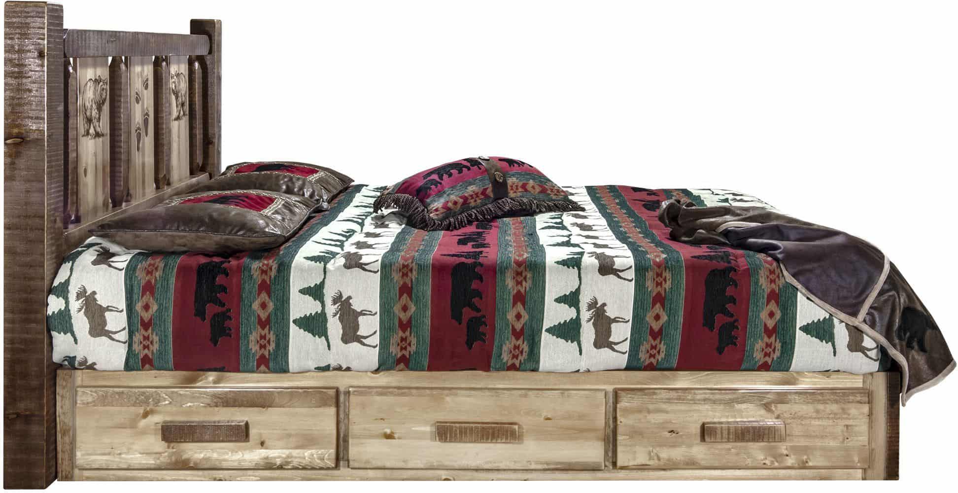 Montana Woodworks Homestead King Lagerplattform Bett, gefärbt
