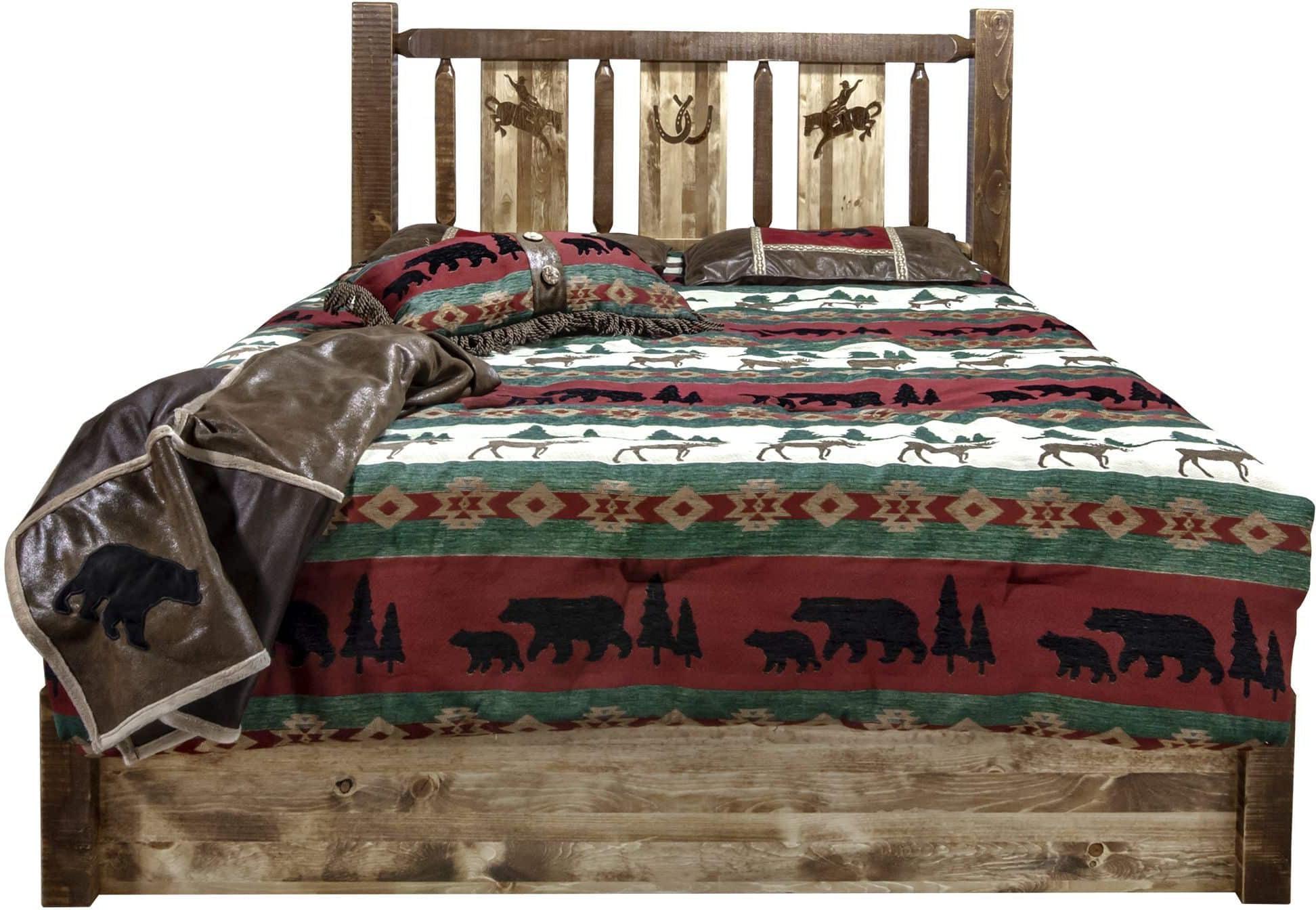 Montana Woodworks Homestead King Lagerplattform Bett, gefärbt