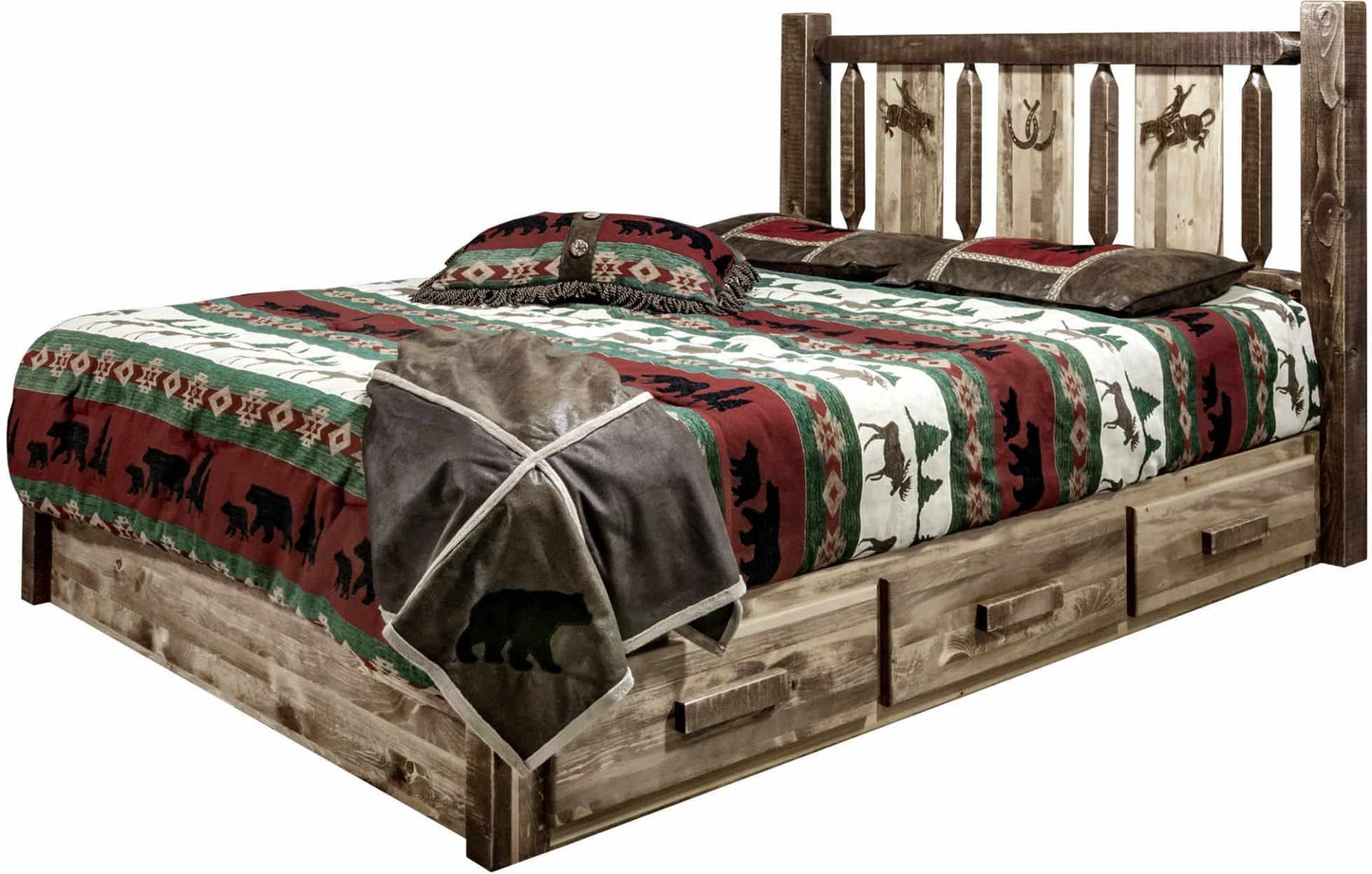 Montana Woodworks Homestead King Lagerplattform Bett, gefärbt
