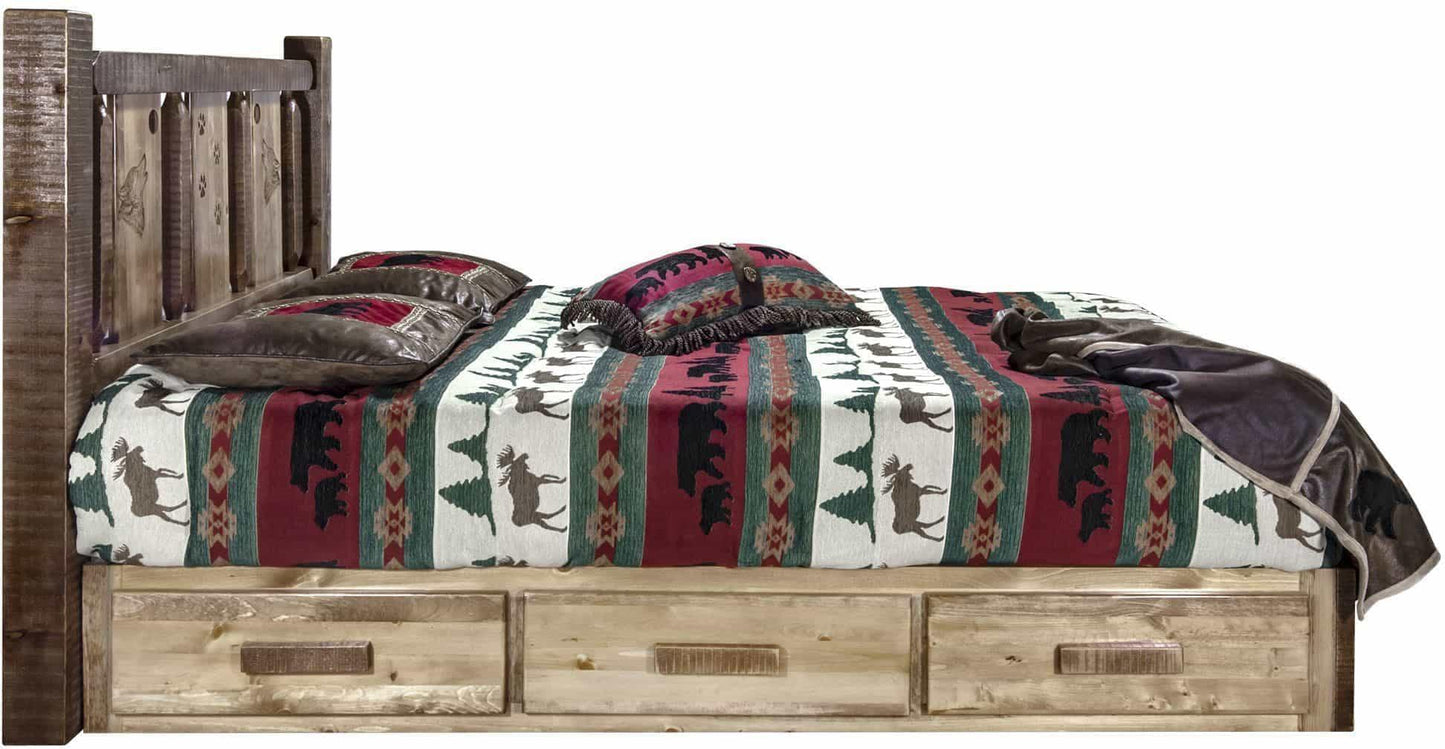 Montana Woodworks Homestead King Lagerplattform Bett, gefärbt