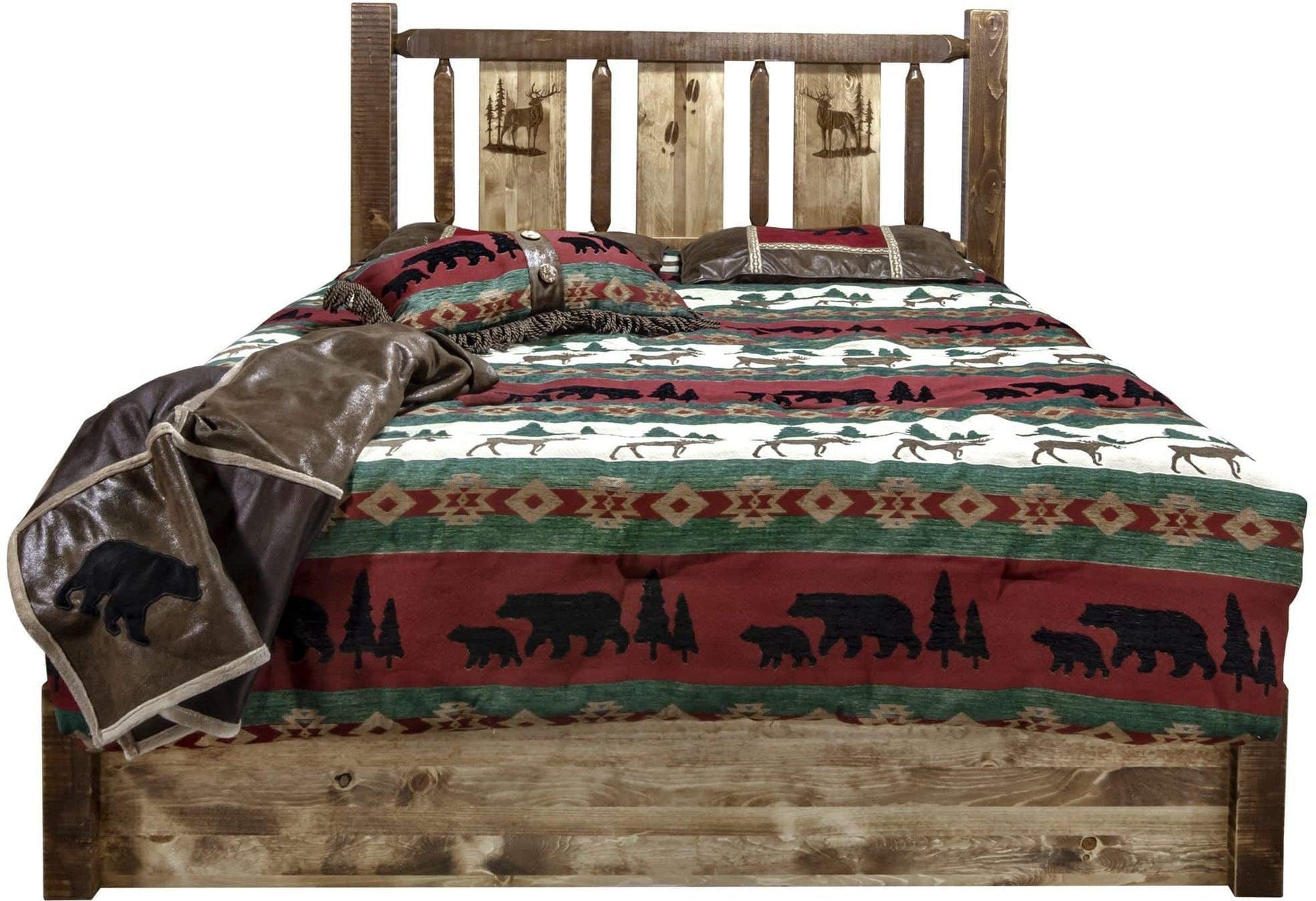 Montana Woodworks Homestead King Lagerplattform Bett, gefärbt