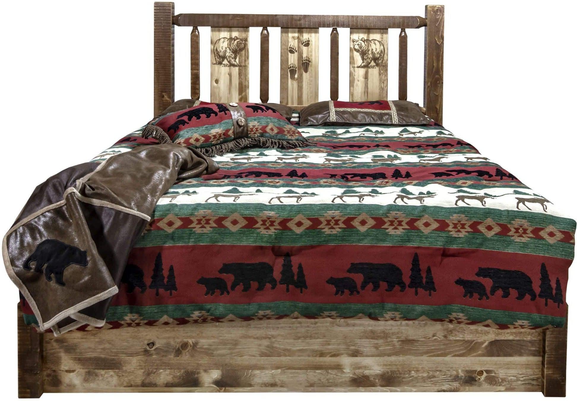 Montana Woodworks Homestead King Lagerplattform Bett, gefärbt