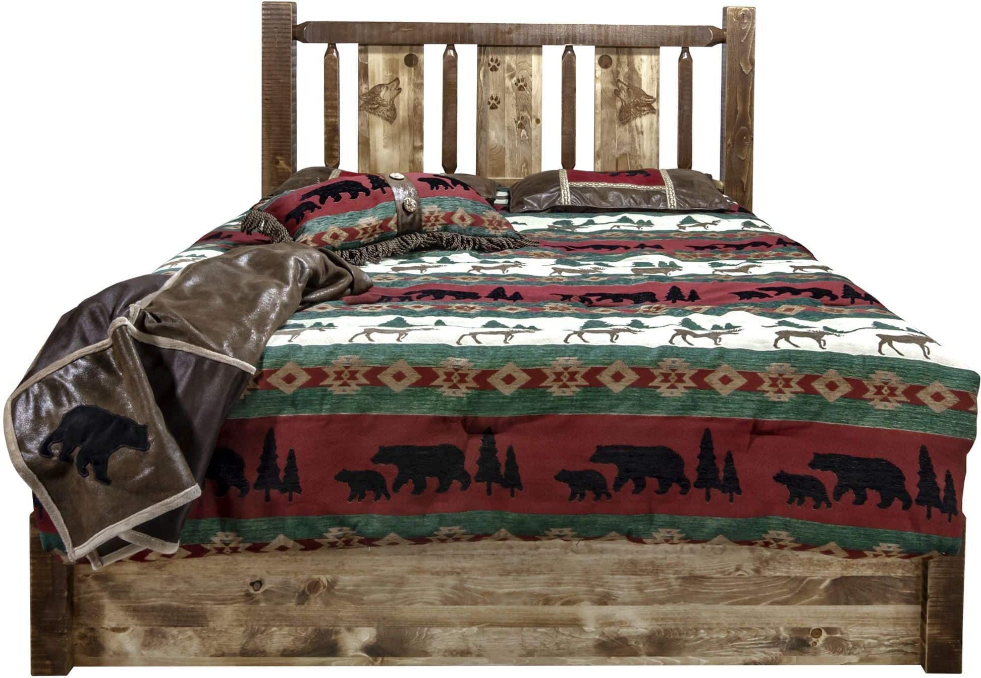 Montana Woodworks Homestead King Lagerplattform Bett, gefärbt