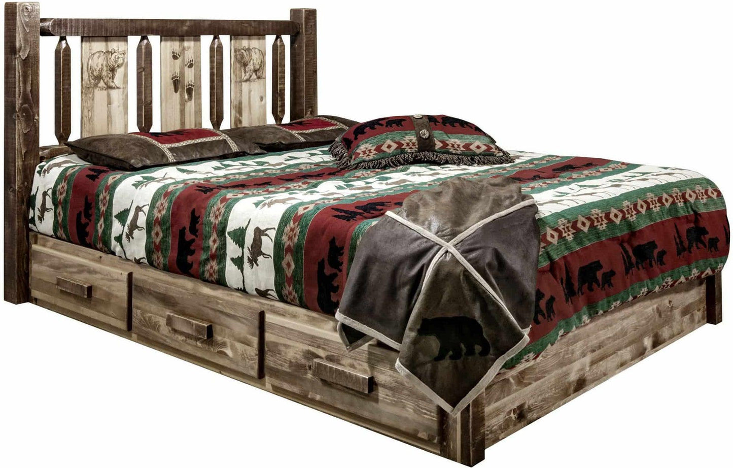 Montana Woodworks Homestead King Lagerplattform Bett, gefärbt