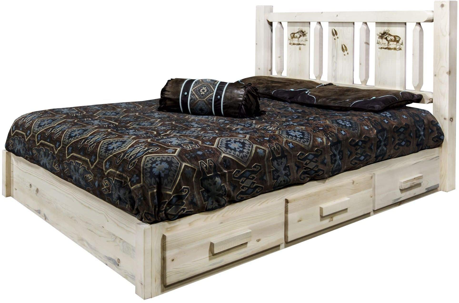 Montana Woodworks Homestead King Lagerplattform Bett, unvollendet