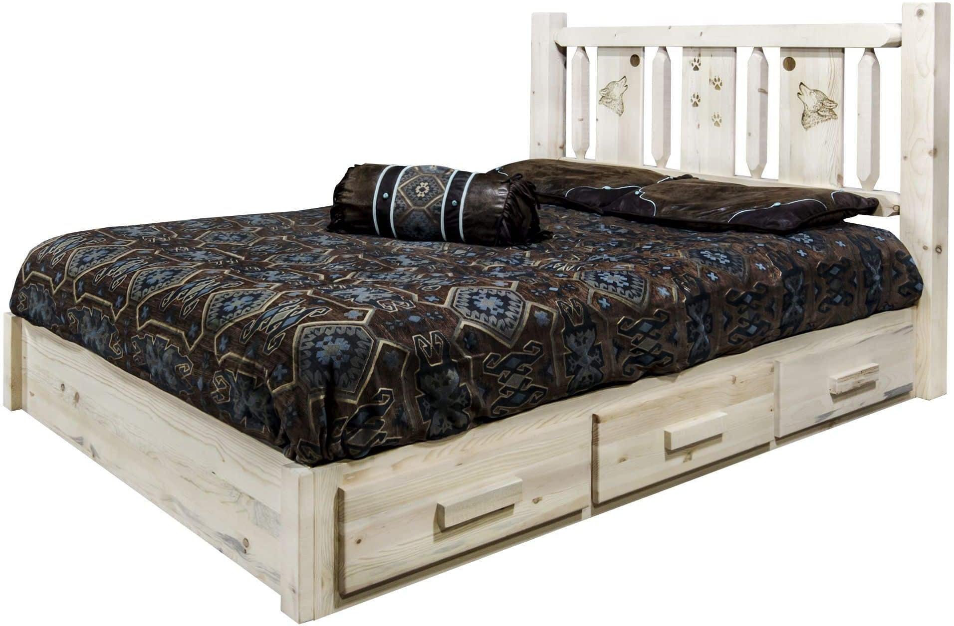 Montana Woodworks Homestead King Lagerplattform Bett, unvollendet