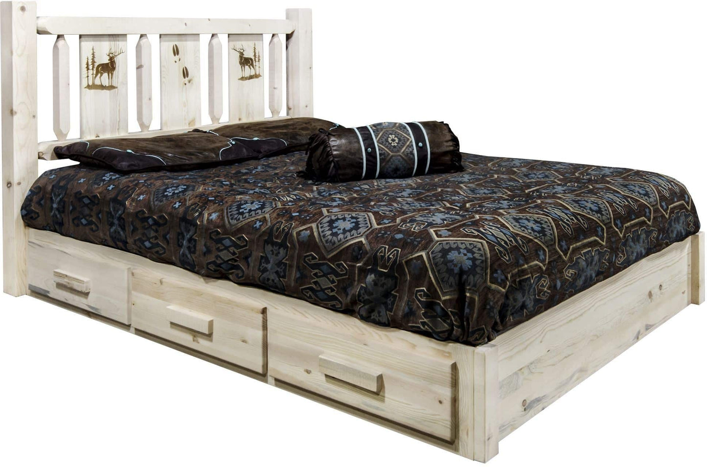 Montana Woodworks Homestead King Lagerplattform Bett, unvollendet