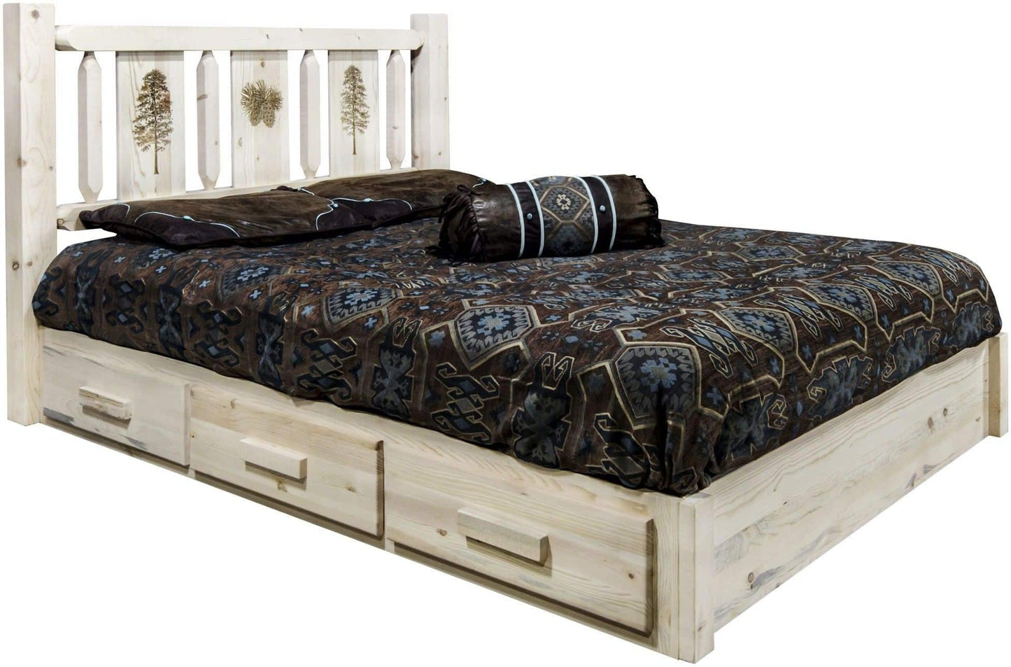 Montana Woodworks Homestead King Lagerplattform Bett, unvollendet