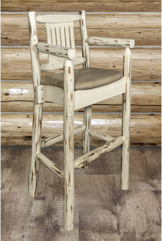 Montana Woodworks Montana Kollektion Barshocker mit Rücksitz und Polstersitz