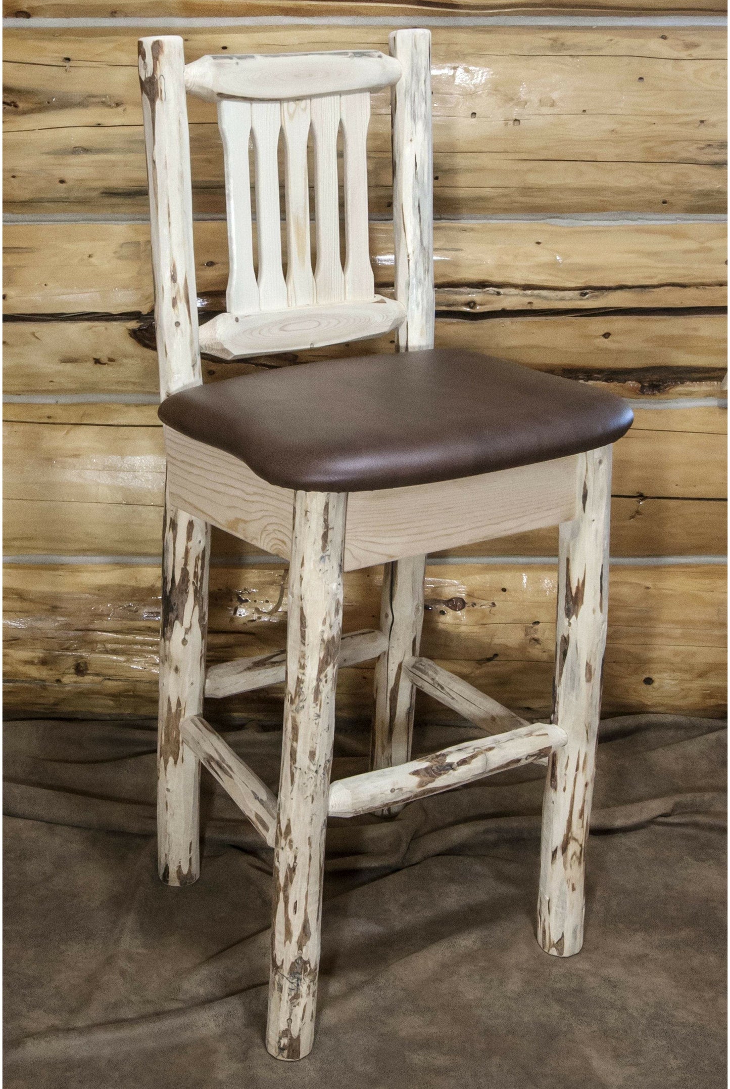 Montana Woodworks Montana Kollektion Barshocker mit Rücksitz und Polstersitz