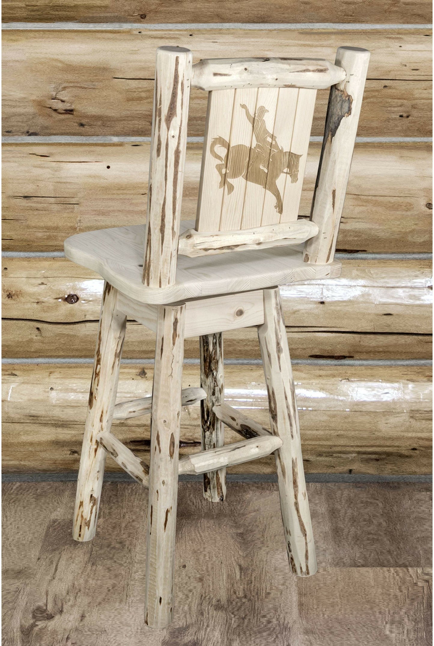 Montana Woodworks Montana Kollektion Barshocker mit Rücken & Swivel und Laser Gravur - Bereit zum Abschluss