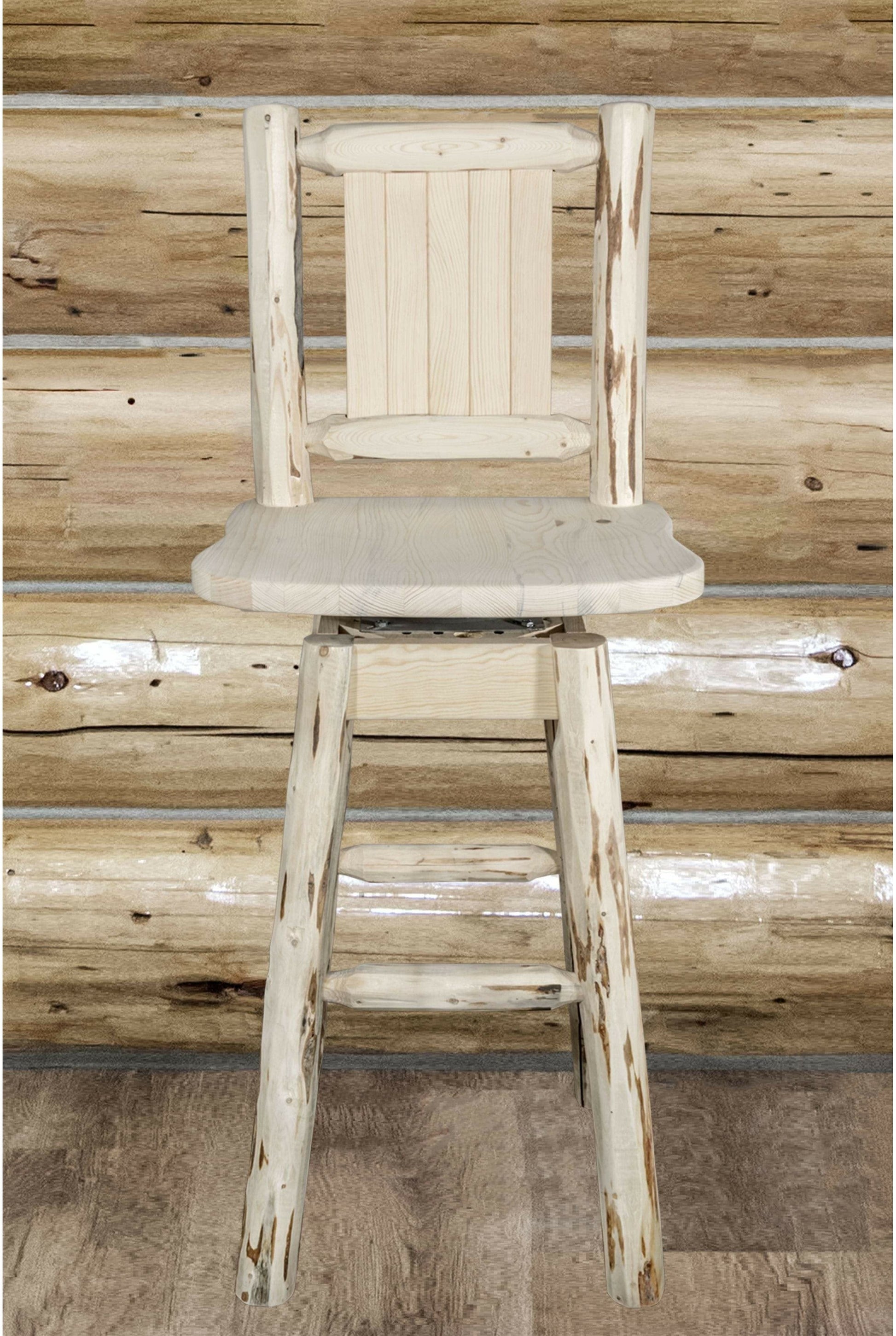 Montana Woodworks Montana Kollektion Barshocker mit Rücken & Swivel und Laser Gravur - Bereit zum Abschluss