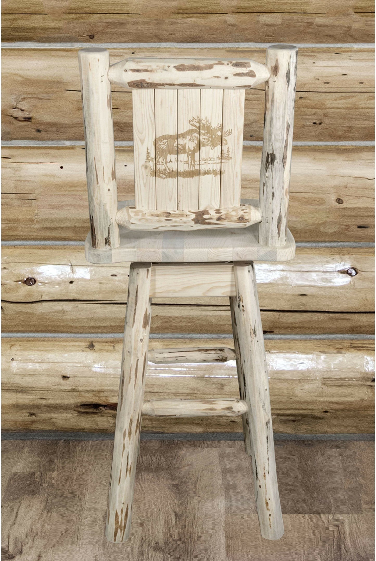 Montana Woodworks Montana Kollektion Barshocker mit Rücken & Swivel und Laser Gravur - Bereit zum Abschluss