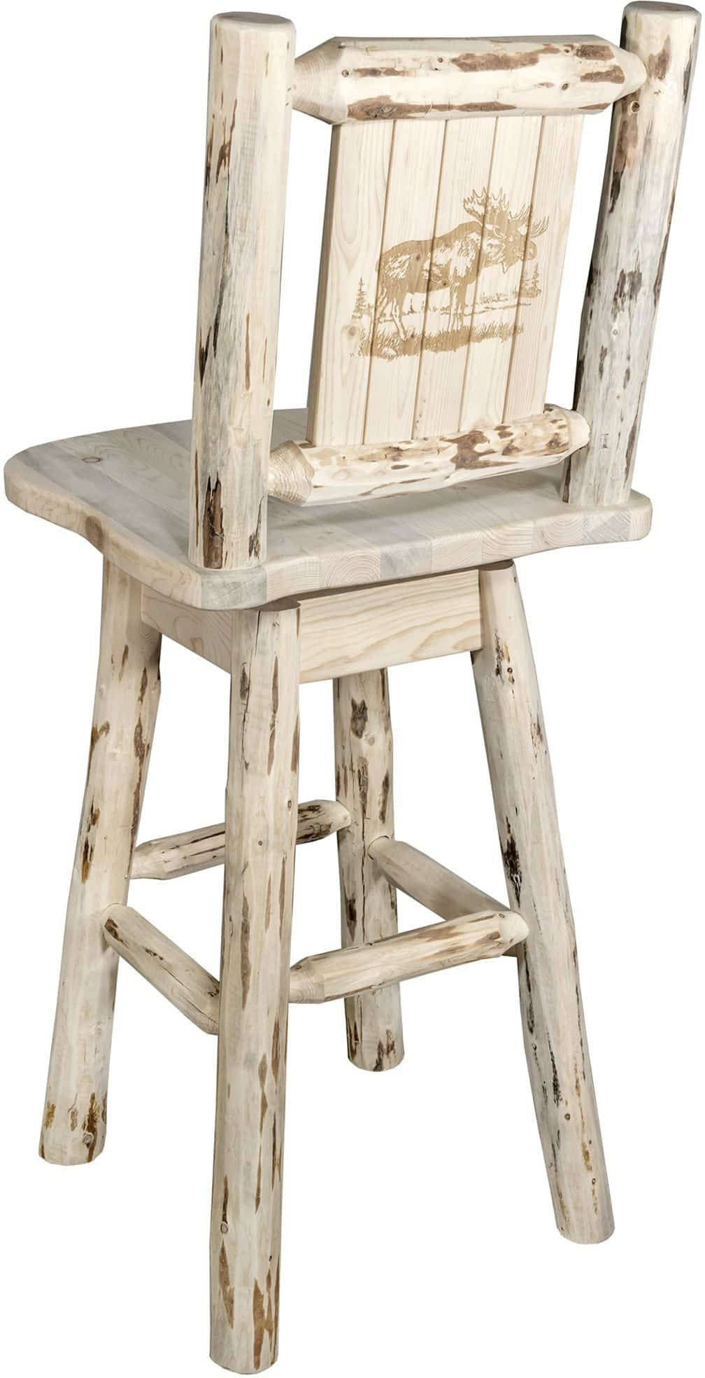 Montana Woodworks Montana Kollektion Barshocker mit Rücken & Swivel und Laser Gravur - Bereit zum Abschluss