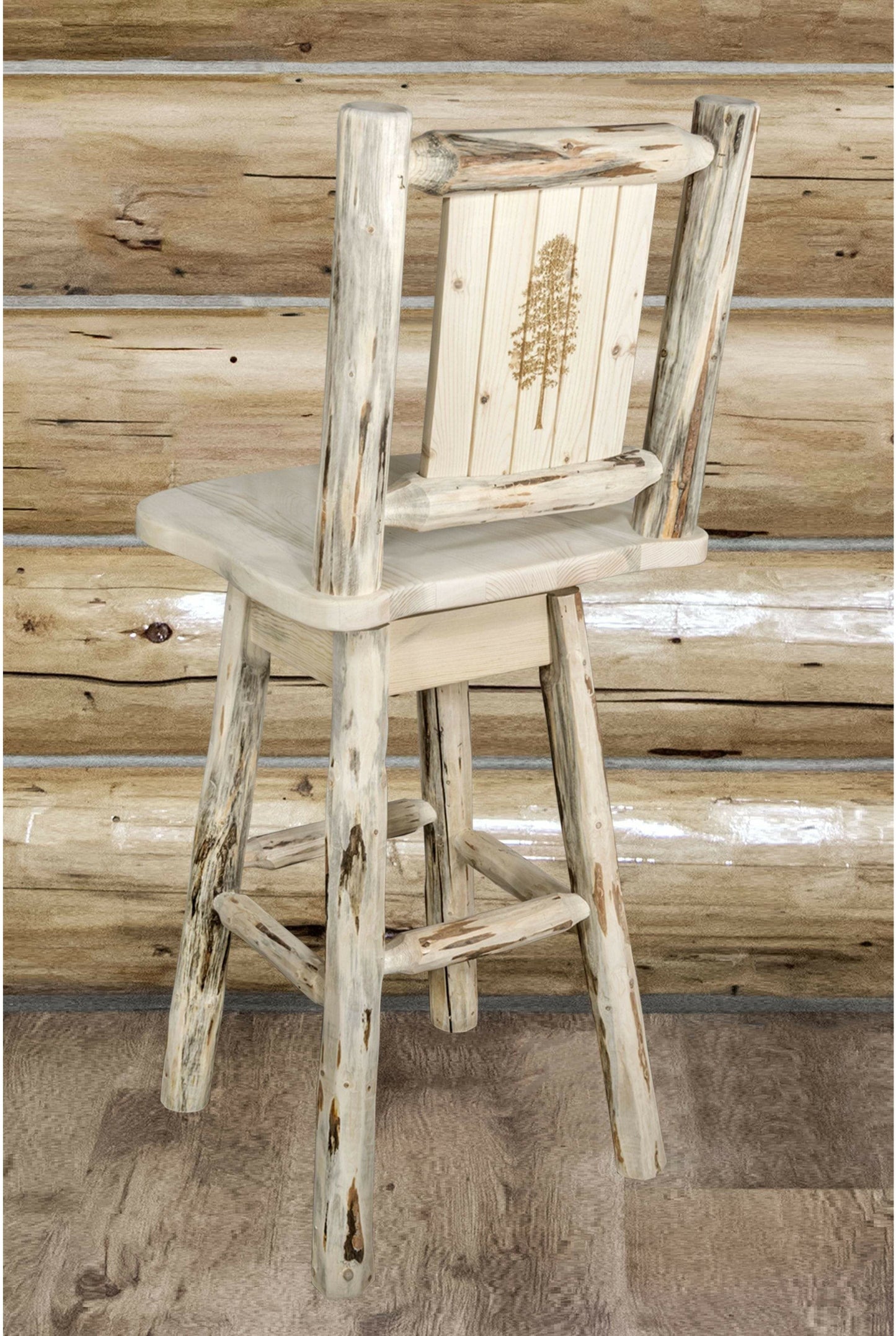 Montana Woodworks Montana Kollektion Barshocker mit Rücken & Swivel und Laser Gravur - Bereit zum Abschluss