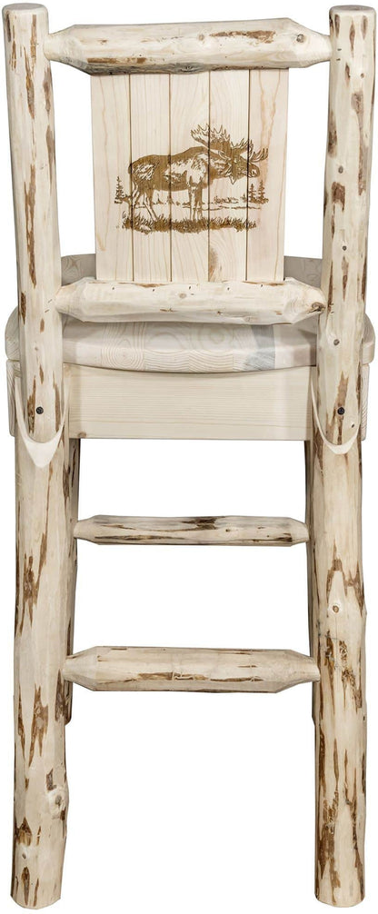 Montana Woodworks Montana Kollektion Barshocker mit Lasergravur - Klarer Lack Finish