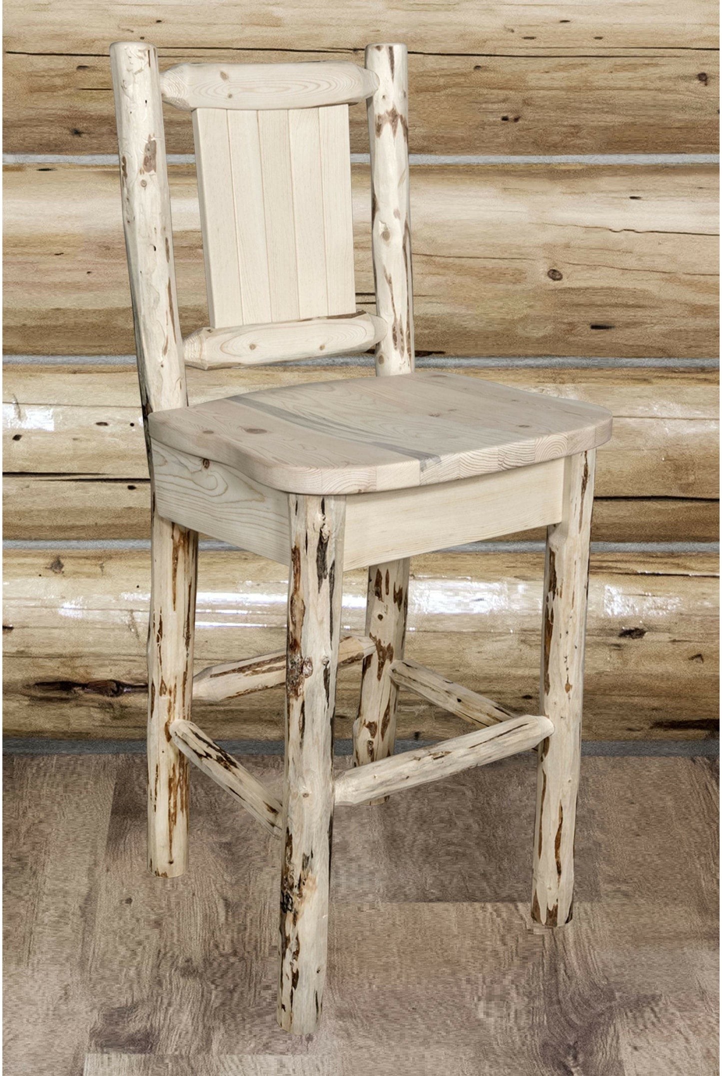 Montana Woodworks Montana Kollektion Barshocker mit Lasergravur - Klarer Lack Finish