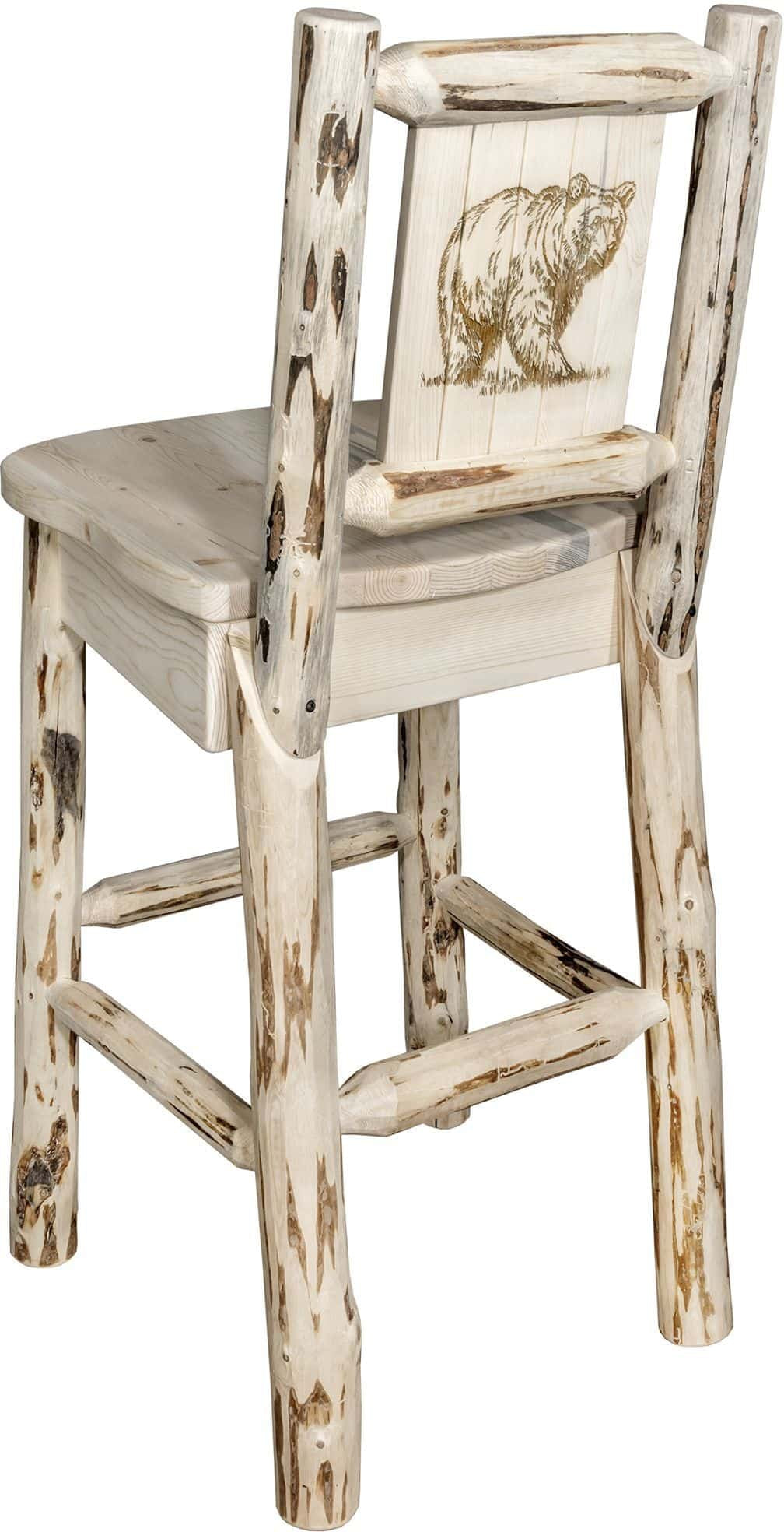 Montana Woodworks Montana Kollektion Barshocker mit Lasergravur - Klarer Lack Finish