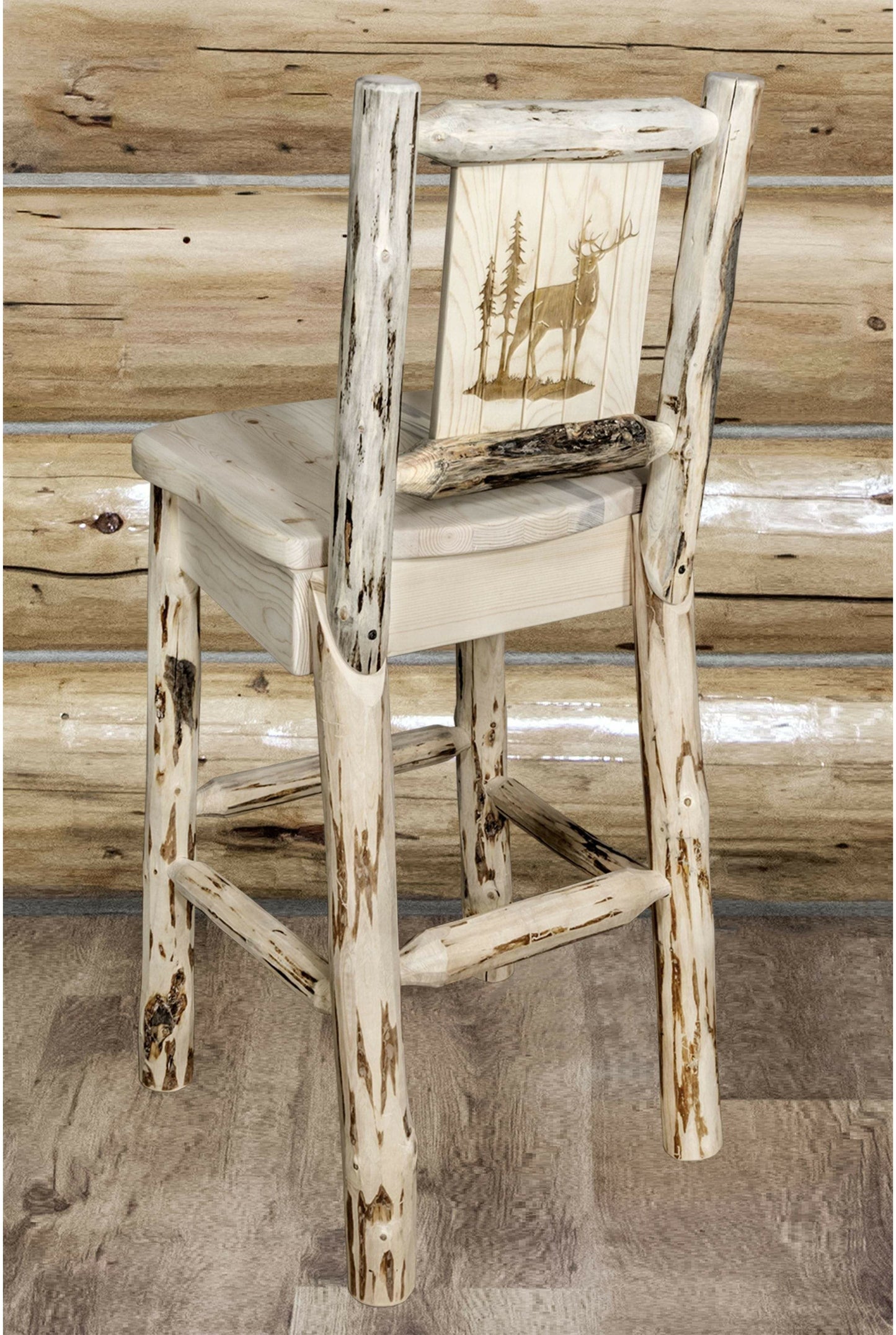 Montana Woodworks Montana Kollektion Barshocker mit Lasergravur - Klarer Lack Finish