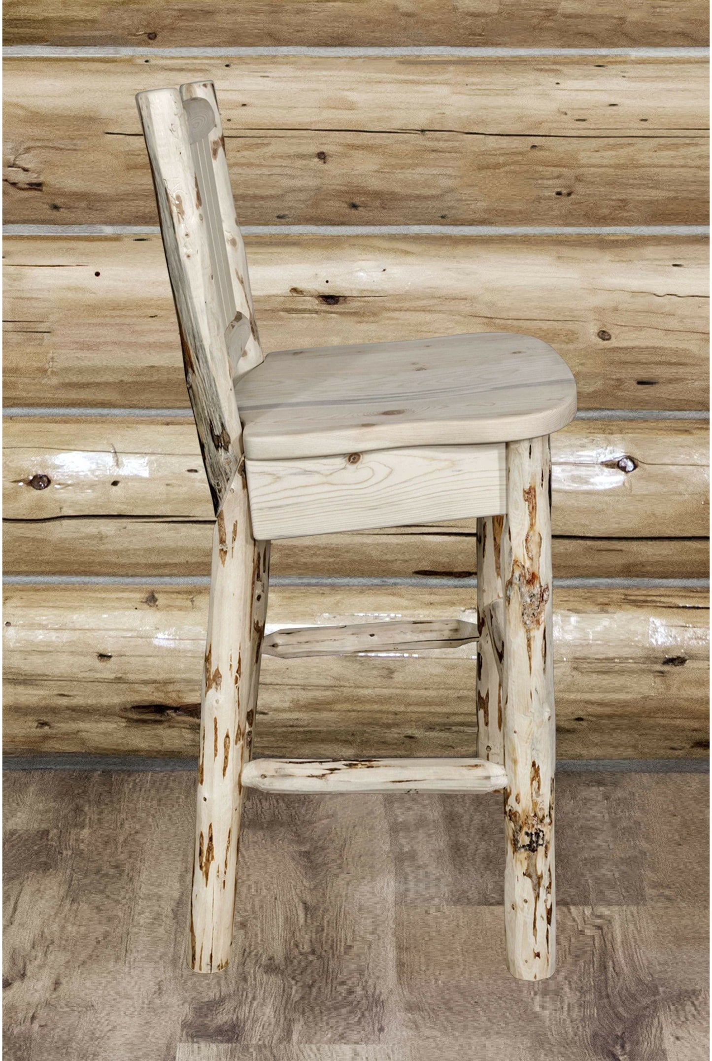 Montana Woodworks Montana Kollektion Barshocker mit Lasergravur - Klarer Lack Finish