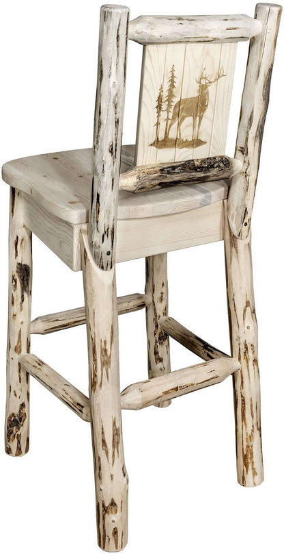 Montana Woodworks Montana Kollektion Barshocker mit Lasergravur - Klarer Lack Finish
