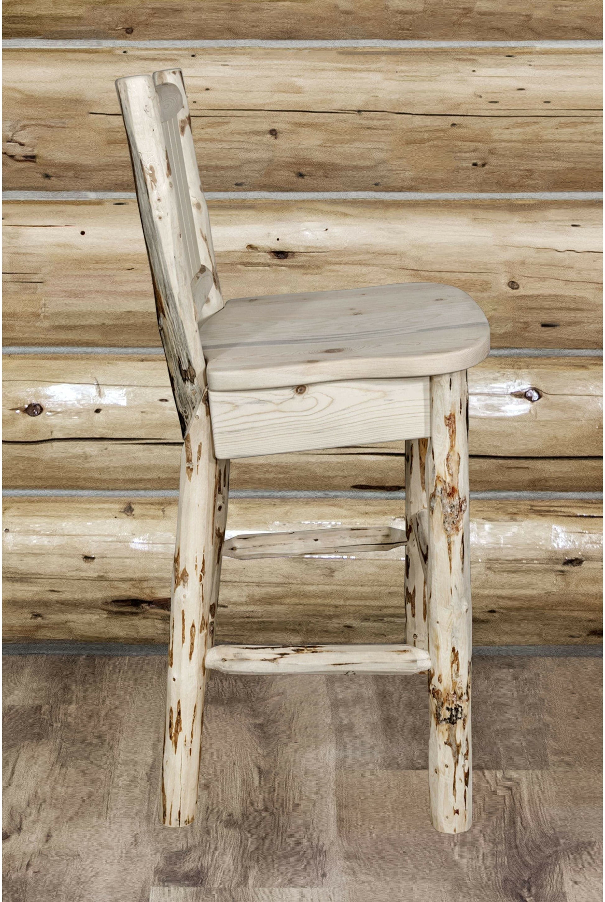 Montana Woodworks Montana Kollektion Barshocker mit Lasergravur - Klarer Lack Finish