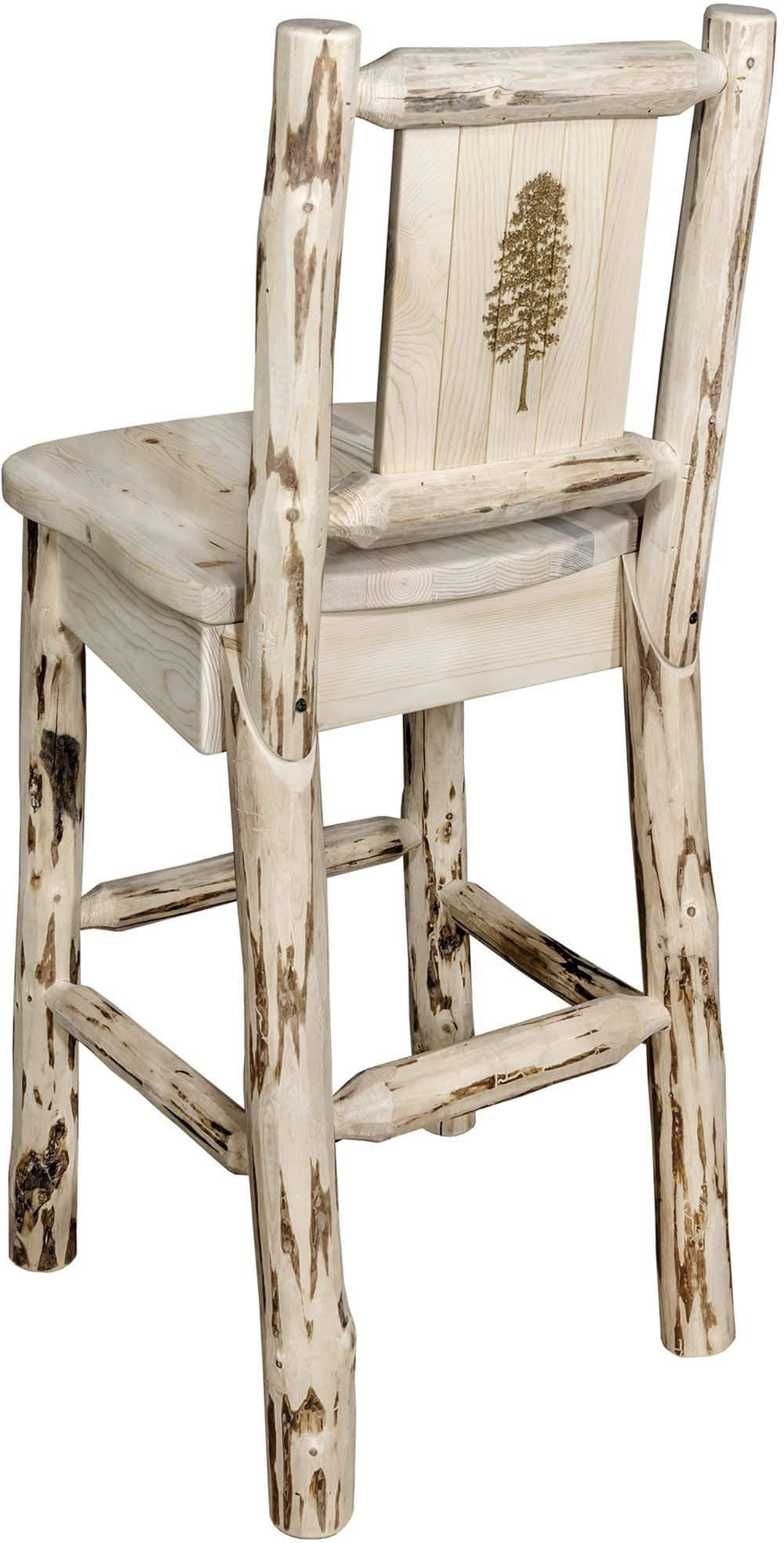 Montana Woodworks Montana Kollektion Barshocker mit Lasergravur - Klarer Lack Finish