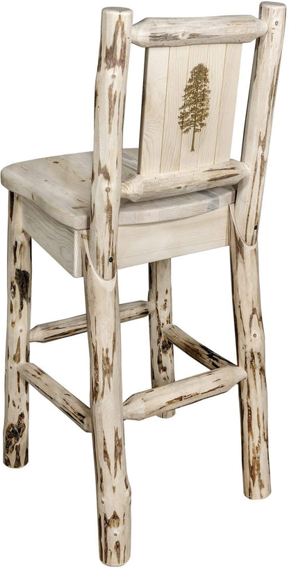 Montana Woodworks Montana Kollektion Barshocker mit Lasergravur - Klarer Lack Finish