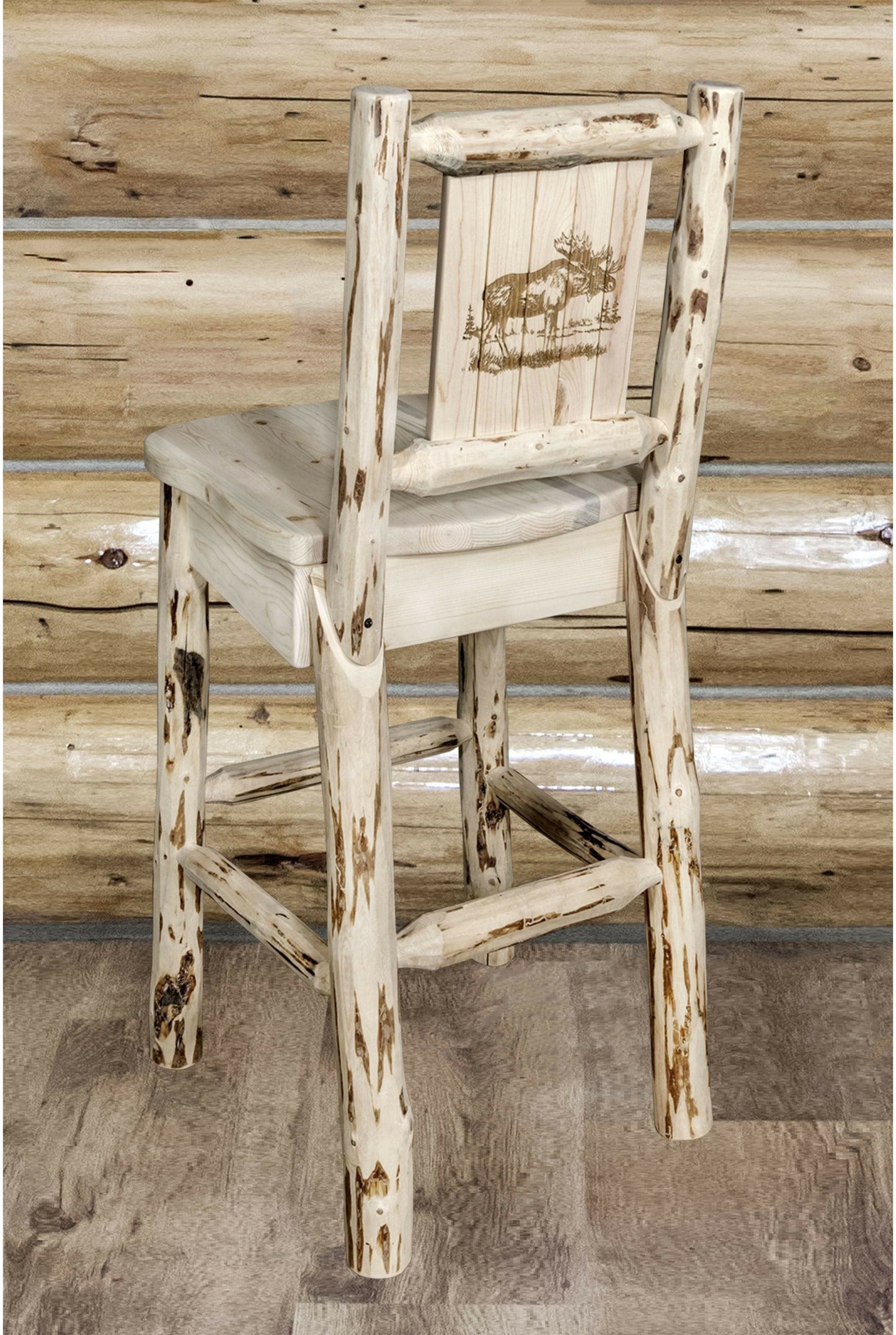 Montana Woodworks Montana Kollektion Barshocker mit Lasergravur - Klarer Lack Finish