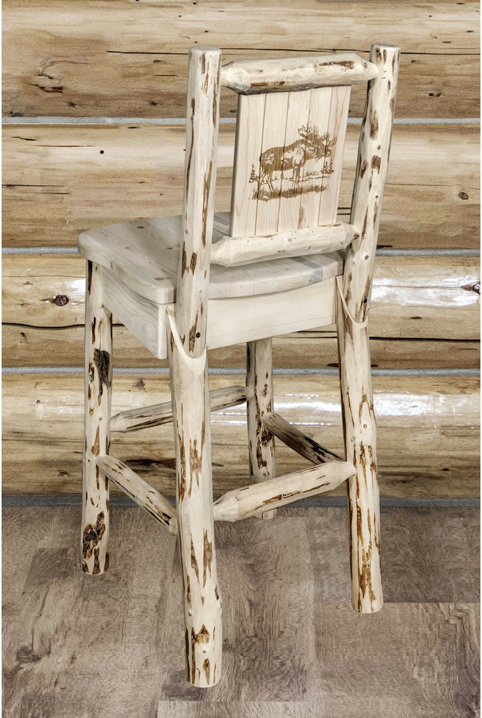 Montana Woodworks Montana Kollektion Barshocker mit Lasergravur Elch Design - Bereit zum Abschluss