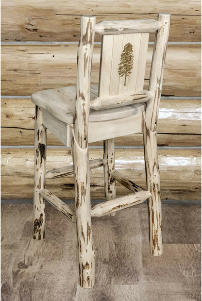 Montana Woodworks Montana Kollektion Barshocker mit Lasergravur Elch Design - Bereit zum Abschluss