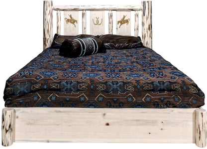 Montana Woodworks Montana Kollektion California King Speicherplattform mit Lasergravur - Klares Lacquer Finish