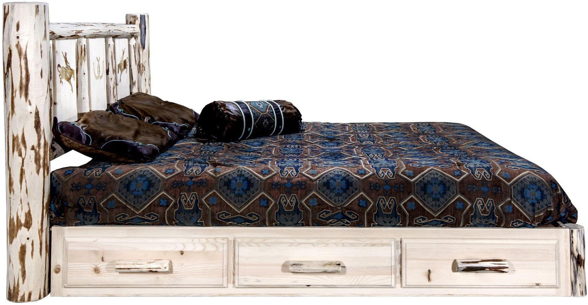 Montana Woodworks Montana Kollektion California King Speicherplattform mit Lasergravur - Klares Lacquer Finish