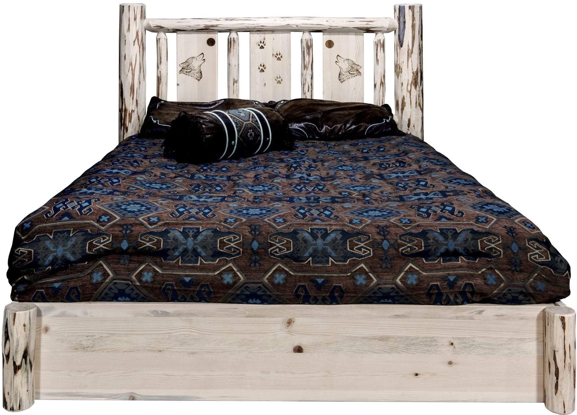 Montana Woodworks Montana Kollektion California King Speicherplattform mit Lasergravur - Klares Lacquer Finish