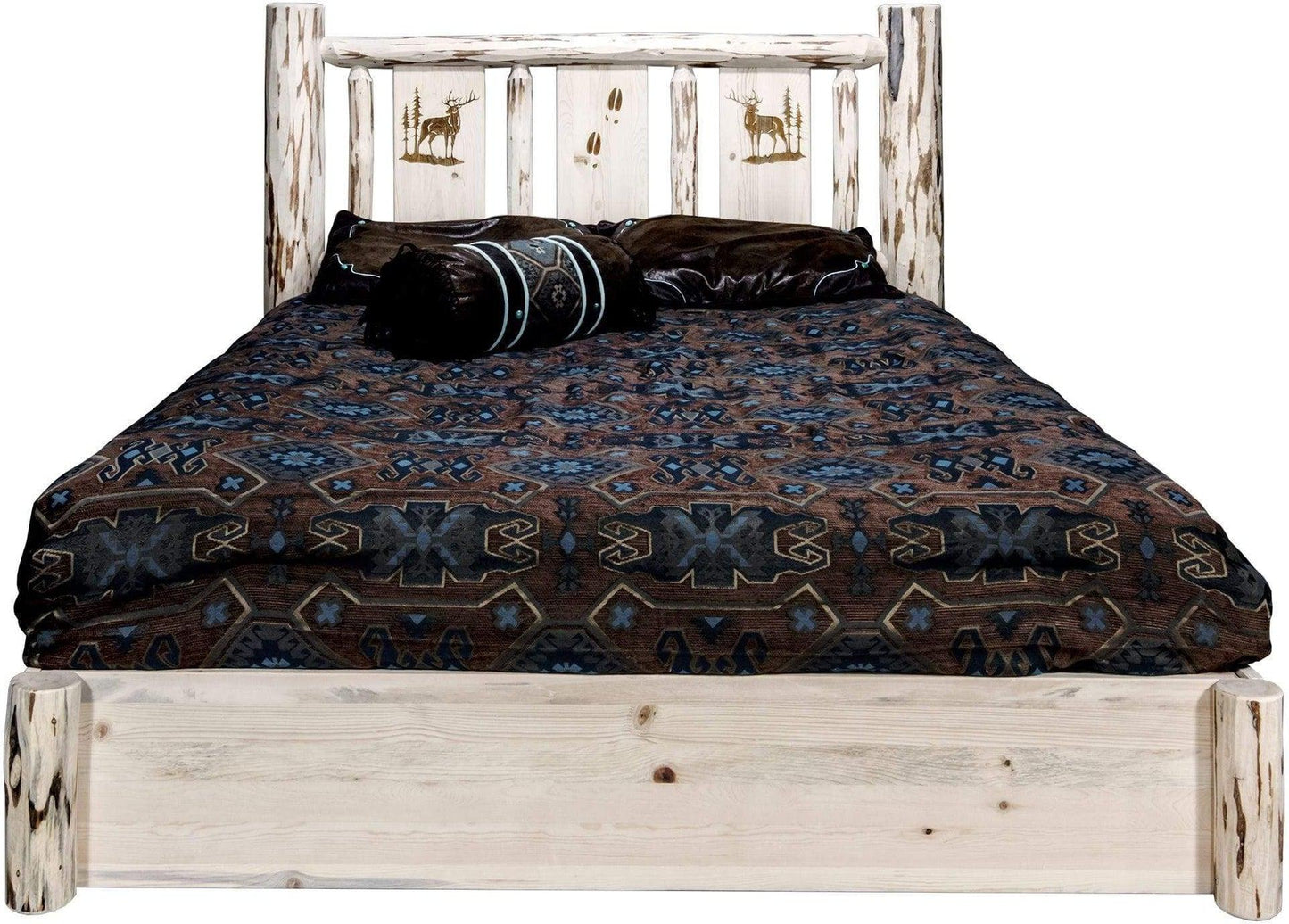 Montana Woodworks Montana Kollektion King Lagerplattform mit Lasergravur - Klares Lacquer Finish