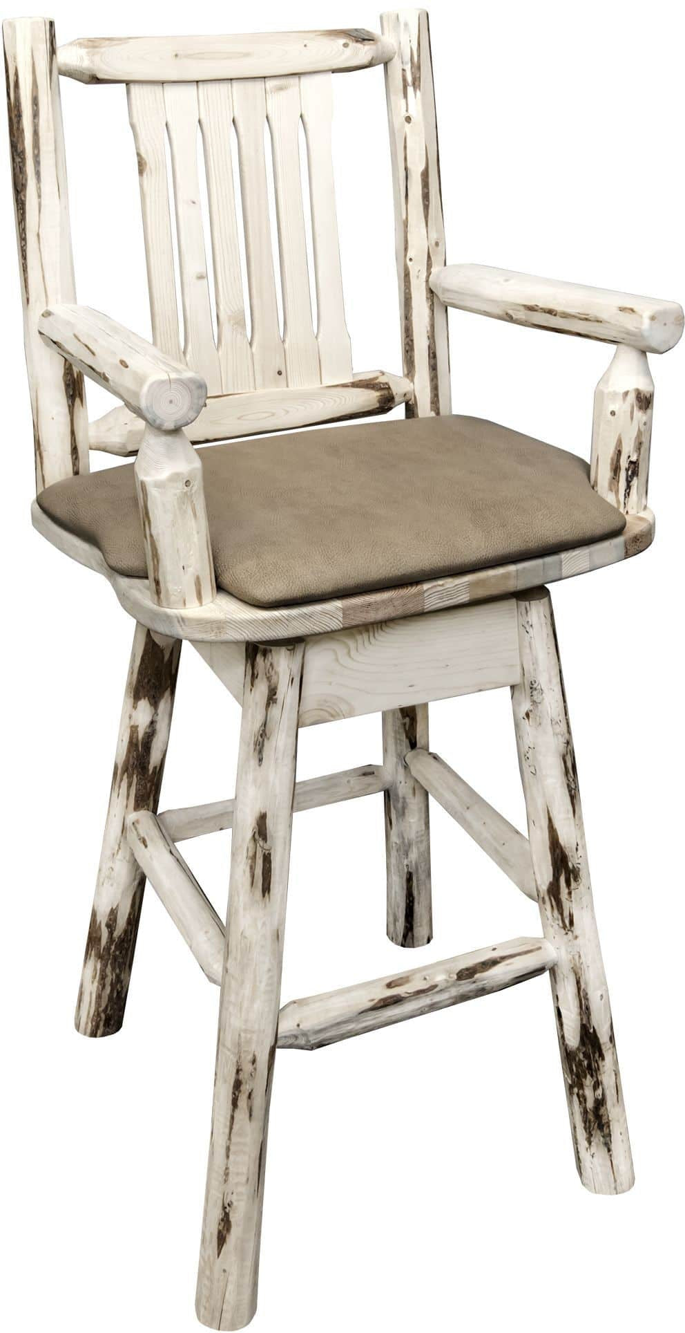 Montana Woodworks Montana Kollektion Kapitänshocker mit Rücken / Schwenk / Polstersitz