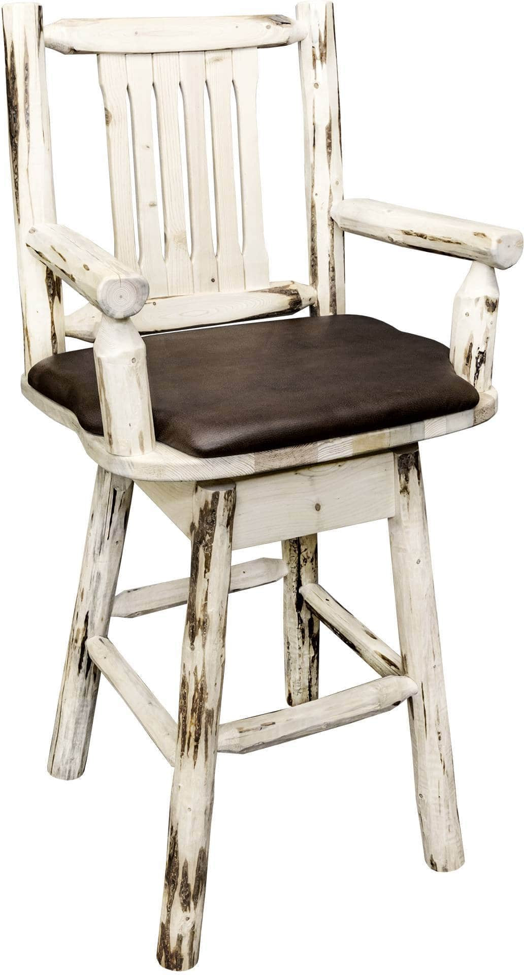Montana Woodworks Montana Kollektion Kapitänshocker mit Rücken / Schwenk / Polstersitz