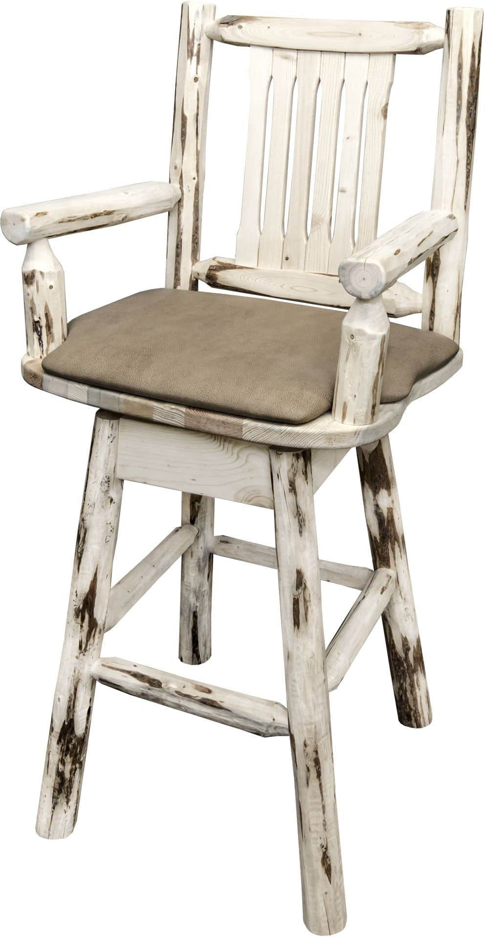 Montana Woodworks Montana Kollektion Kapitänshocker mit Rücken / Schwenk / Polstersitz