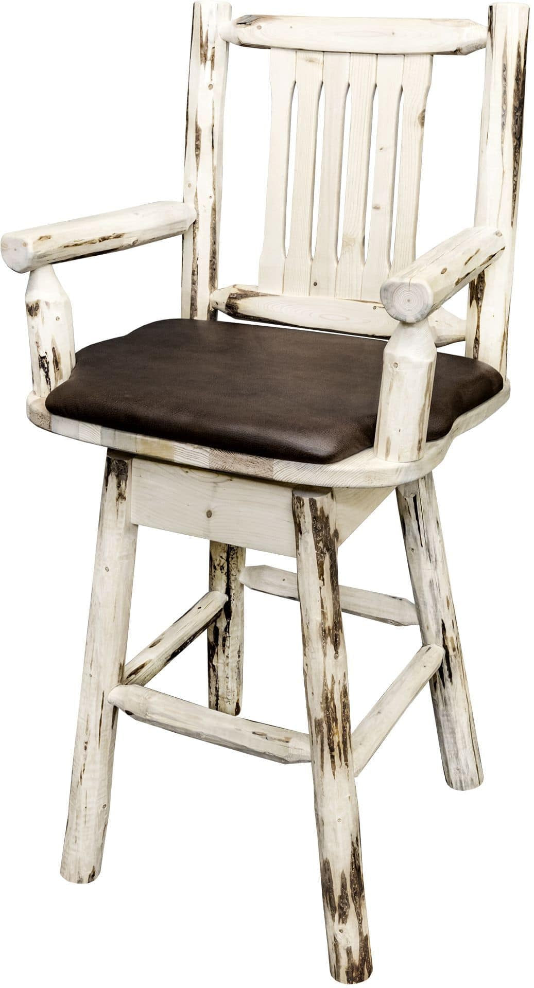 Montana Woodworks Montana Kollektion Kapitänshocker mit Rücken / Schwenk / Polstersitz