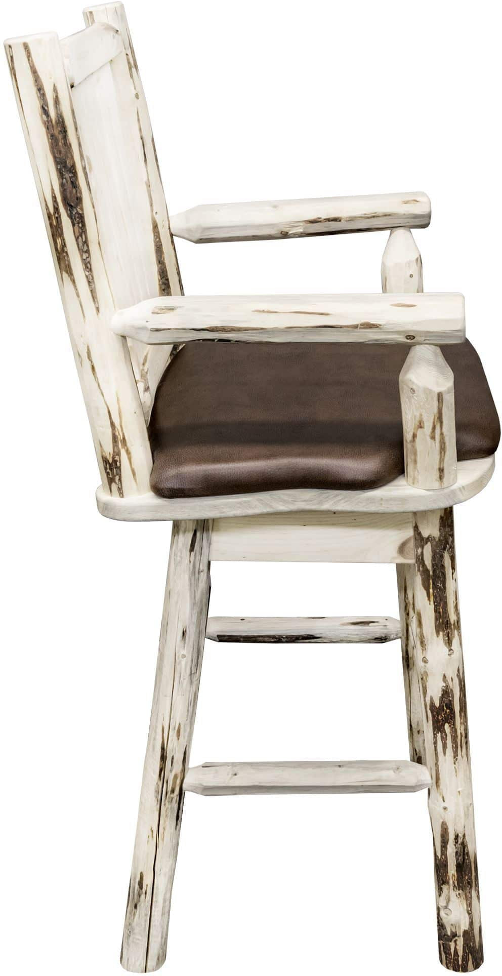 Montana Woodworks Montana Kollektion Kapitänshocker mit Rücken / Schwenk / Polstersitz