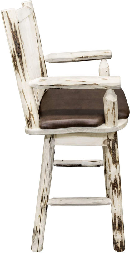 Montana Woodworks Montana Kollektion Kapitänshocker mit Rücken / Schwenk / Polstersitz