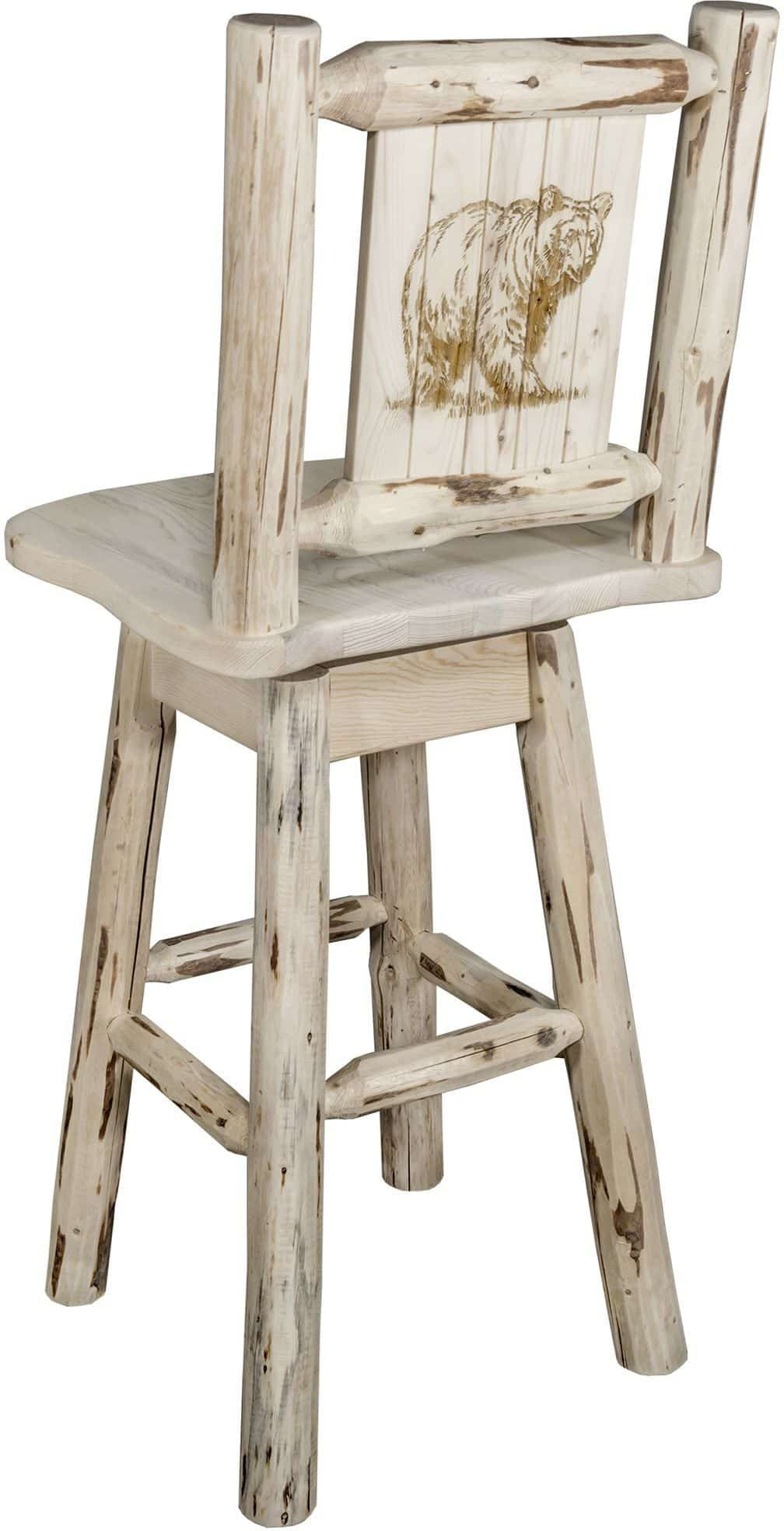 Montana Woodworks Montana Kollektion Counter Height Barshocker mit Rücken & Swivel und Laser Gravur - Bereit zum Abschluss